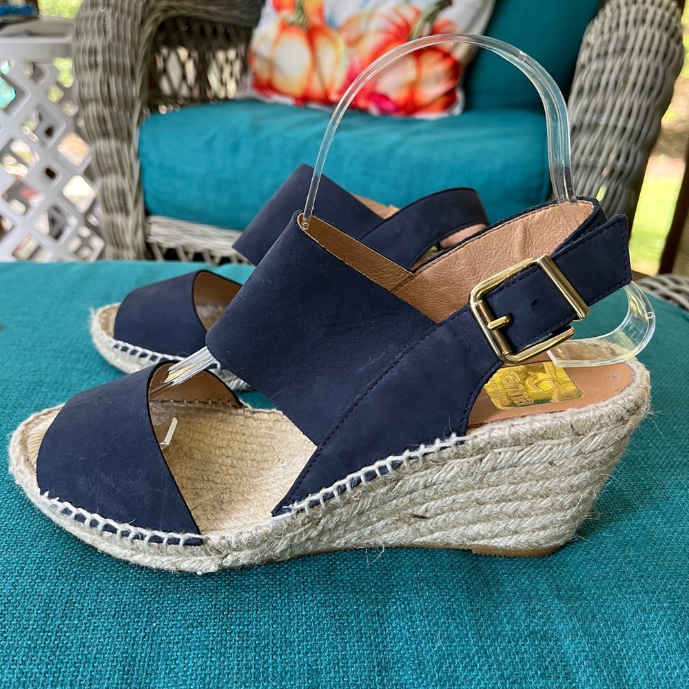 kanna Black Espadrille Wedge Sandals - Picture 2 of 4
